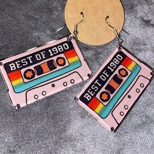 Make Statement Retro Hippie Best of 80’s Cassette Tape Pierced Earrings